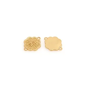 18K vergoldeter Blumenstecker mit Nummer 24 und Sonnenmuster für DIY-Schmuck