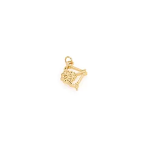 Vue détaillée du pendentif arbalète plaqué or 18K avec incrustation de zircon et poli brillant