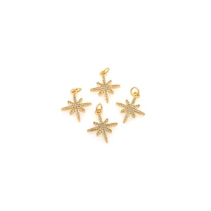Set van vier 18K vergulde Noordster hangers met glinsterende zirkonia voor sieraden