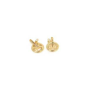 Pendentif plateau de vélo plaqué or 18 carats avec oxydes de zirconium pour bijoux DIY