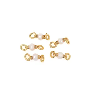 Connecteurs de perles plaqués or 18 carats avec zircone pour création bijoux DIY