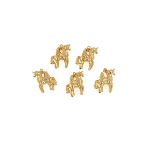 Lot de 5 pendentifs licorne dorés à l'or 18 carats pour création de bijoux DIY