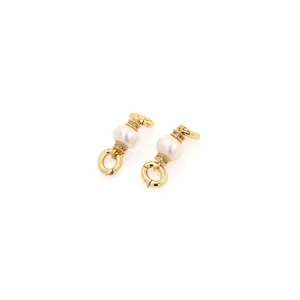 Connecteurs de perles plaqués or 18 carats avec zircons brillants pour bijoux DIY