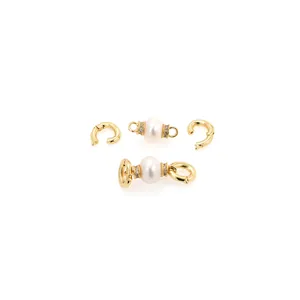Connecteur en perles et zircons plaqué or 18K pour colliers et bracelets DIY créatifs