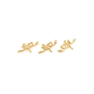 18K vergulde hart hanger met Arabische kalligrafie en ingezette zirkoon steen