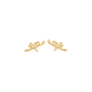 18K vergulde koperen hartconnector voor minimalistische DIY-sieraden en modeaccessoires