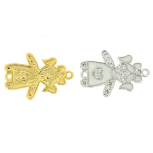 Gouden en zilveren meisje bedeltjes met zirkoon en emaille voor DIY sieraden maken