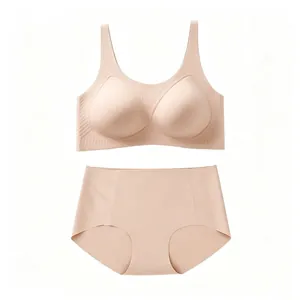 Détails de l'ensemble soutien-gorge sans couture avec dos en U de couleur rose pâle