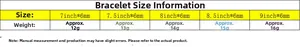 Size chart for 6mm stainless steel Cuban link bracelet showing lengths 7 to 9 inches and weights