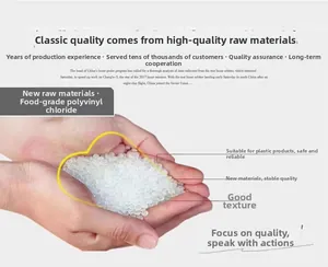 Close-up of food-grade PVC plastic granules for eco-friendly gift bag manufacturing