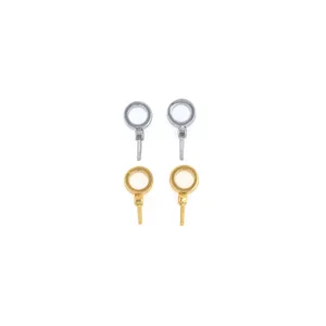 18K gold plated O-ring connectors with pins in gold and silver for DIY jewelry making
