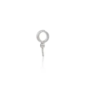 Polished silver pendant bail connector with pearl peg for DIY jewelry making
