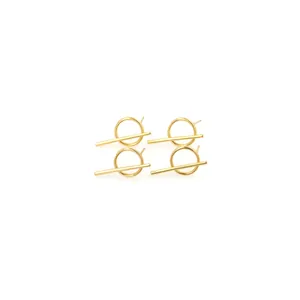 Lot de boucles d'oreilles géométriques minimalistes plaquées or 18K avec anneau et barre