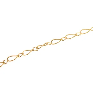 18K gold plated oval textured chain for jewelry making DIY necklaces and bracelets