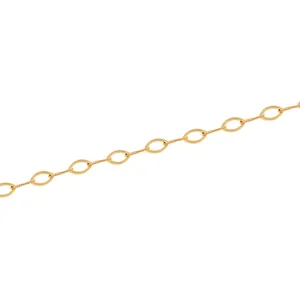 18K gold-plated oval link chain with twist texture for DIY jewelry making