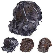 Detailed view of 3D leafy camouflage hunting hat with tactical foliage textures