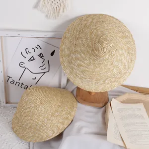 Kids Straw Sun Hat Pointed Top Breathable Hand Woven Straw Bucket Hat For Boys Girls Beach Outdoor Summer Sun Protection Hat
