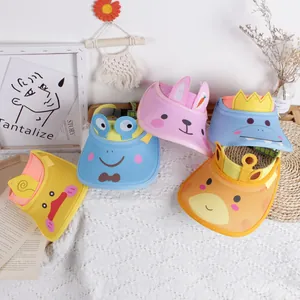 Cartoon animal sun visors for kids in five bright colors for summer outdoor protection