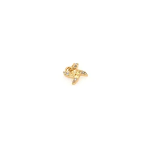 18K Gold Plated Copper Windmill Pendant Only Without Chain With Zirconia Star Charm For DIY Jewelry Making Women Jewelry