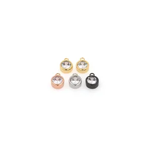 18K gold plated zircon pendants in gold, rose gold, silver and black metal finishes