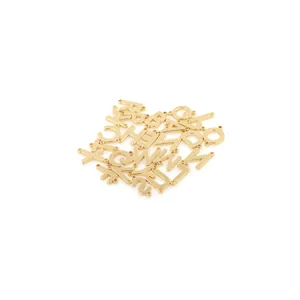 Set of 26 gold-plated 18K copper alphabet connectors for DIY jewelry necklace making