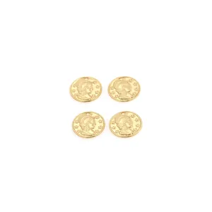 Lot de quatre pendentifs pièces antiques plaqués or 18K avec relief déesse pour bijoux
