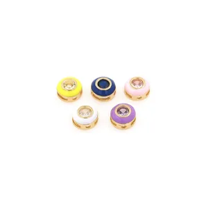 18K gold plated zircon sphere connectors in five colors for jewelry making projects