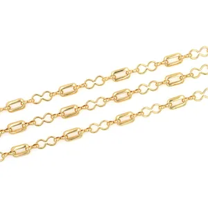 18K Gold Plated Copper Rectangular And Infinity Link Chain DIY Jewelry Making Accessory For Necklace Bracelet Making Craft Supplies