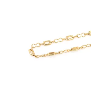 18K gold-plated rectangle link chain for DIY jewelry making and necklace crafts