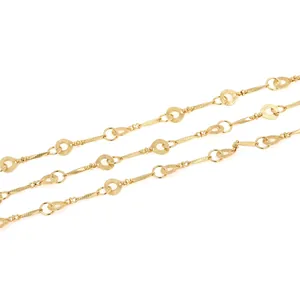 18K Vergoldet Kupfer Unvollendet Twist Gliederkette Für DIY Halskette Schmuckherstellung Zubehör 1 Meter