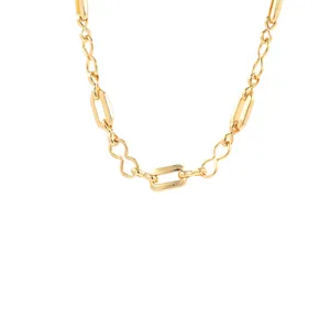18K gold-plated rectangle link chain with infinity figure-8 design for DIY jewelry