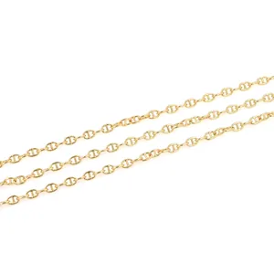 Catena a maglia ancora naso di maiale placcata oro 18K per gioielli fai da te 1 metro