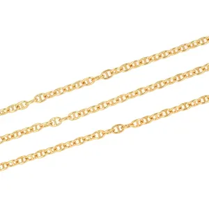 Catena a maglie a naso di maiale in rame placcato oro 18K per gioielli fai-da-te