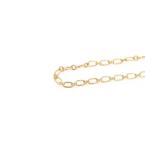 Polished 18K gold-plated oval link chain for DIY minimalist jewelry making