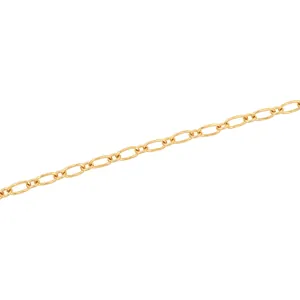 Detail of 18K gold-plated oval link chain for DIY jewelry making with high polish finish