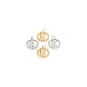 Θρησκευτικά μενταγιόν Παναγία με επίστρωση χρυσού 18K και ασήμι με πέτρες ζιργκόν