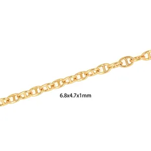 Dettaglio della catena a maglie naso di maiale 6,8x4,7x1mm per gioielli fai da te