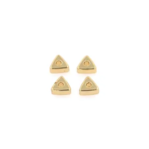 Perles triangulaires minimalistes dorées à l'or 18K pour la création de bijoux DIY