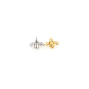 18K Gold Plated Copper Zirconia Bee Pendant Realistic Animal Shape DIY Jewelry Accessory For Necklace Pendant Making Women