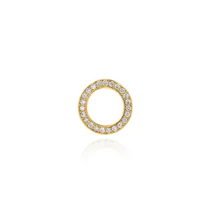 18K Gold Plated Copper Micro Inlaid Zirconia Geometric Round Ring Pendant For Necklace Making DIY Jewelry Accessories Micro Pave Circle Charm