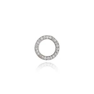 Elegant 18K gold-plated geometric circular pendant featuring pavé micro-set cubic zirconia