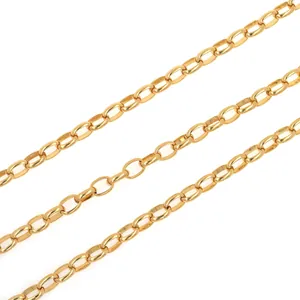 Polished 18K gold plated cable chain necklace for DIY jewelry making accessories