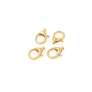 Fermoirs mousquetons ovales plaqués or 18 carats pour bijoux DIY et bracelets