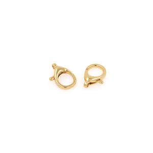 Fermoir anneau ressort ovale plaqué or 18K poli pour la création de bijoux DIY