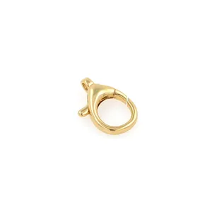 Détail du fermoir mousqueton ovale plaqué or 18K pour la création de bijoux DIY