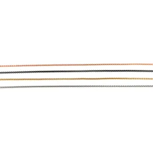 Chaînes boîtes géométriques minimalistes en cuivre plaqué or 18 carats en quatre tons