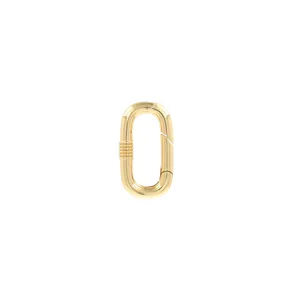 18K Gold Plated Copper Oval Carabiner Clasp Spring Connector Locking Jewelry Finding DIY Necklace Bracelet Hardware Accessories