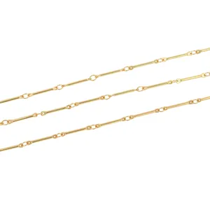 Catena a maglie di bambù placcata oro 18K per creazione gioielli fai-da-te lucida