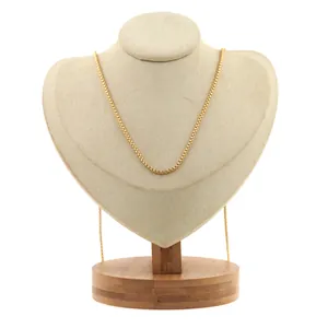 Collier Chaîne Box en Cuivre Plaqué Or 18K Rétro Bijoux Minimalistes à Maillons Ronds Géométriques pour Hommes Femmes