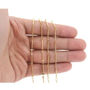 Dettaglio della catena a bambù placcata oro 18K per creazione di gioielli DIY